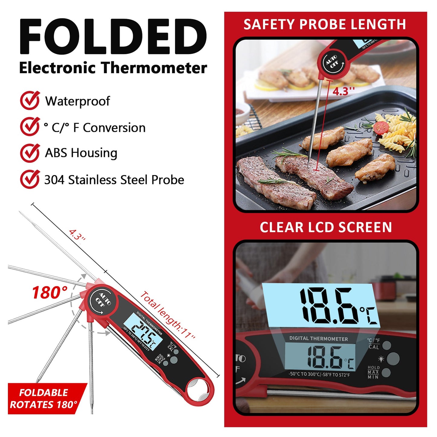 Digital Kitchen Thermometer Food Tools Electronic Cooking Probe BBQ