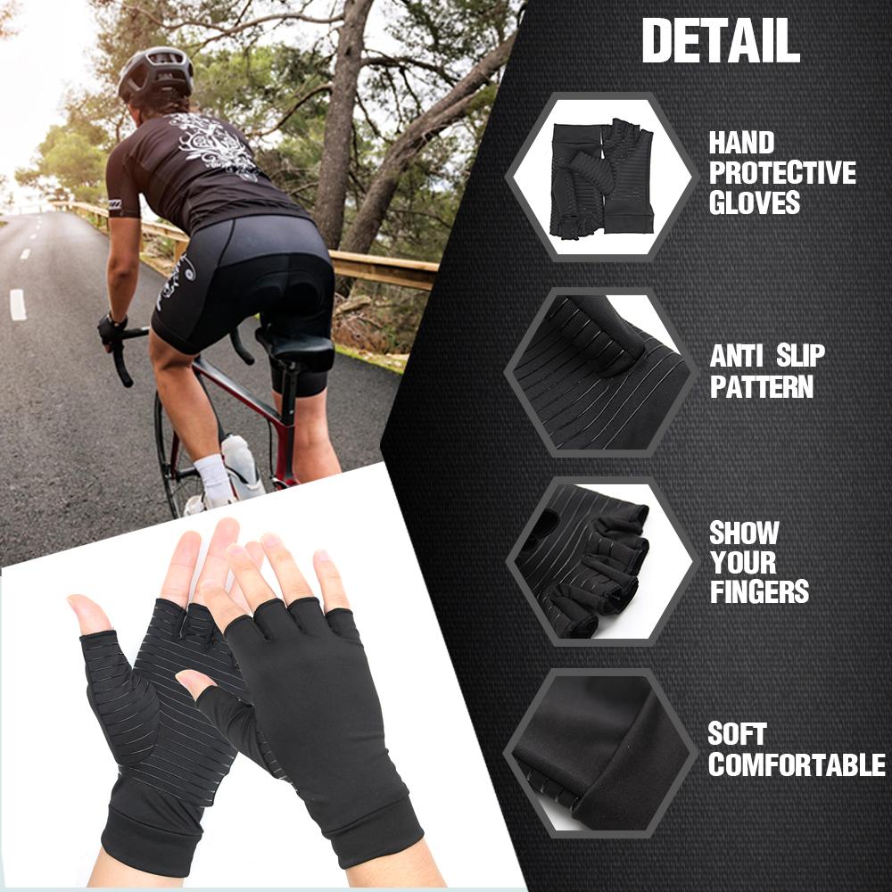 Compression Arthritis Glove Unisex Joint Pain Relief Half Finger Brace