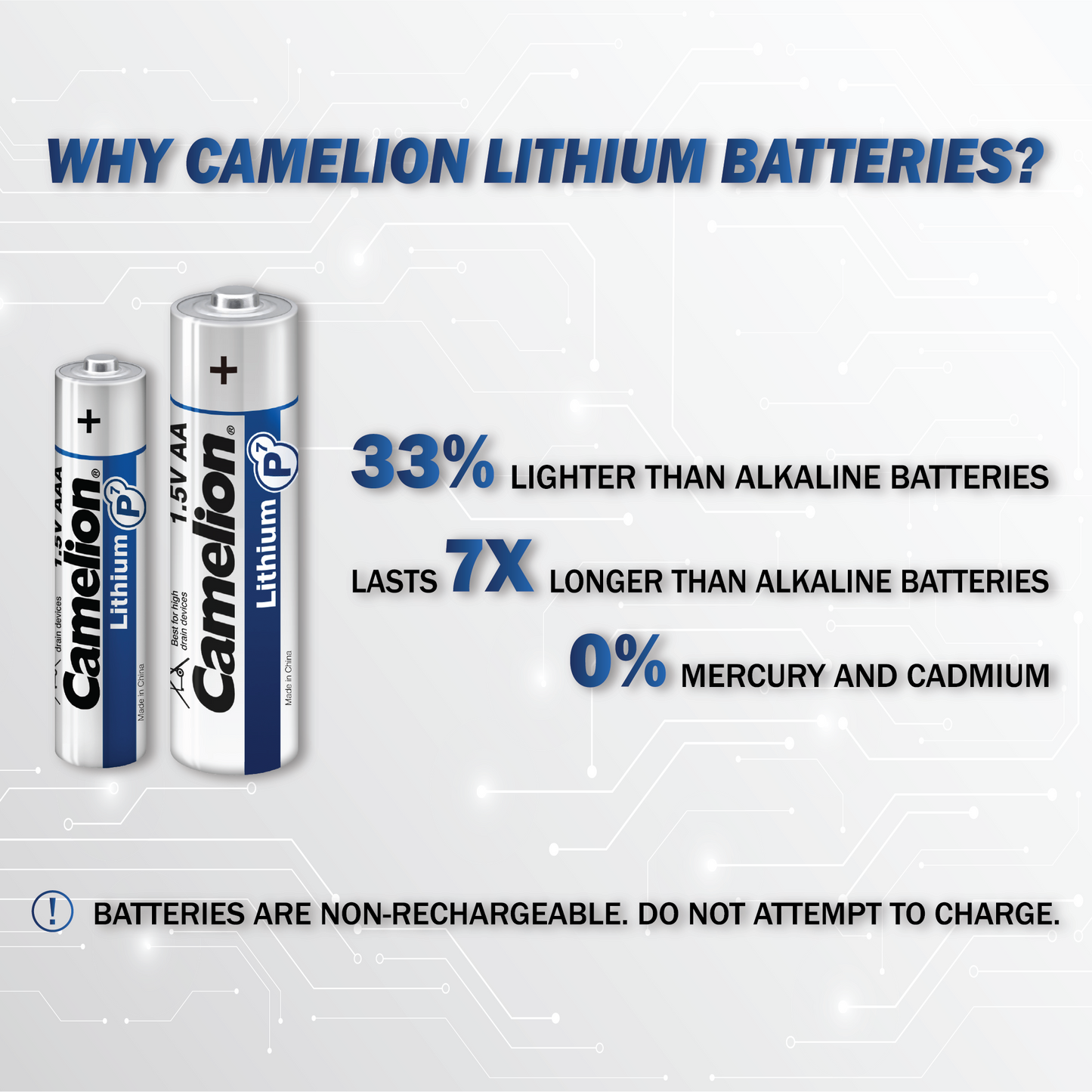 Camelion P7 AAA Lithium 12pk Retail & Shipping Box