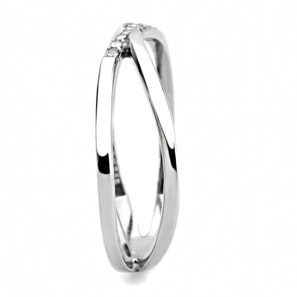 DA158 - High polished (no plating) Stainless Steel Ring with AAA Grade