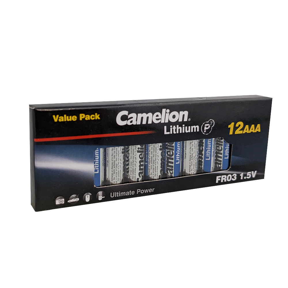 Camelion P7 AAA Lithium 12pk Retail & Shipping Box