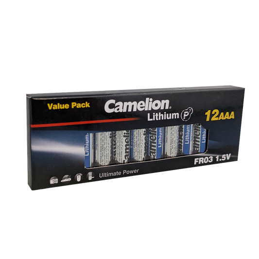 Camelion P7 AAA Lithium 12pk Retail & Shipping Box