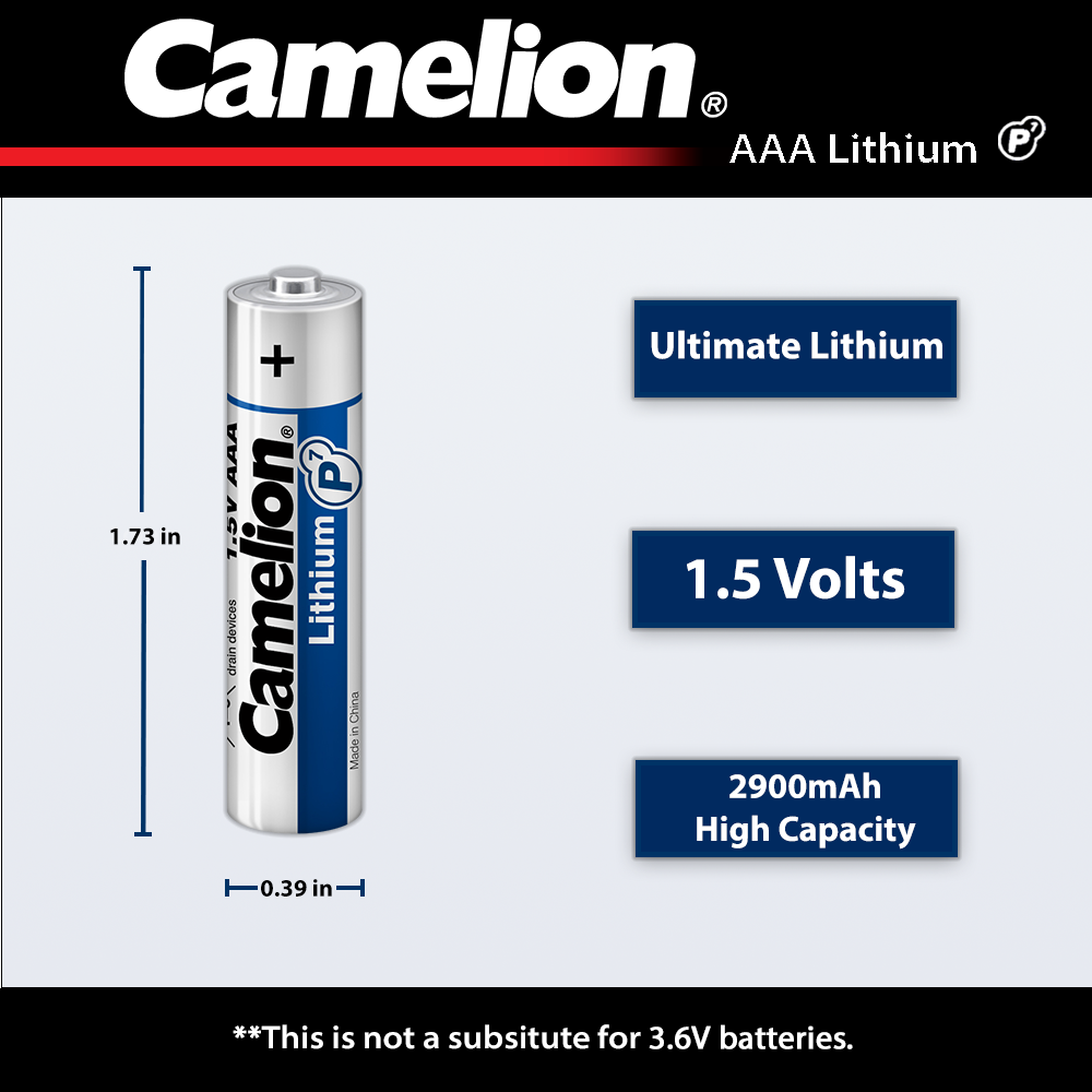 Camelion P7 AA Lithium 12pk Retail & Shipping Box