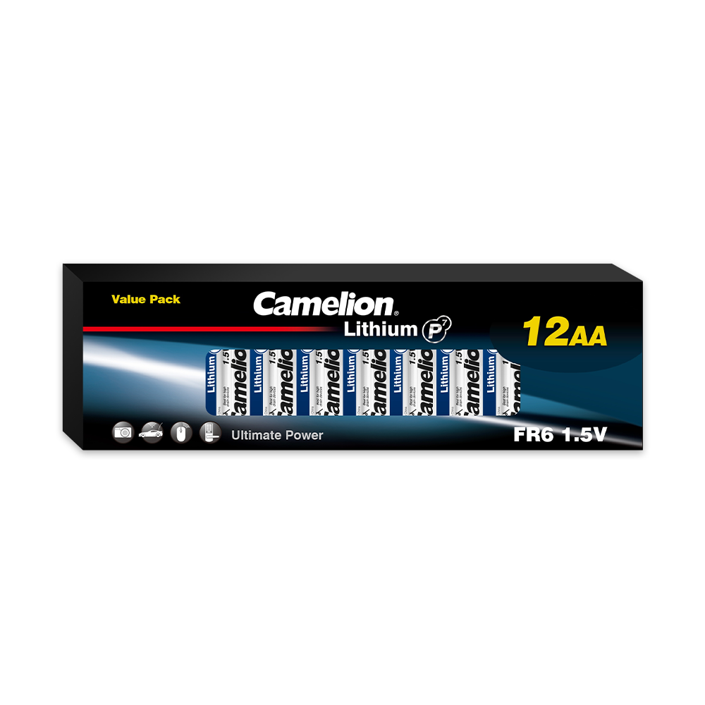 Camelion P7 AA Lithium 12pk Retail & Shipping Box