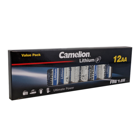 Camelion P7 AA Lithium 12pk Retail & Shipping Box