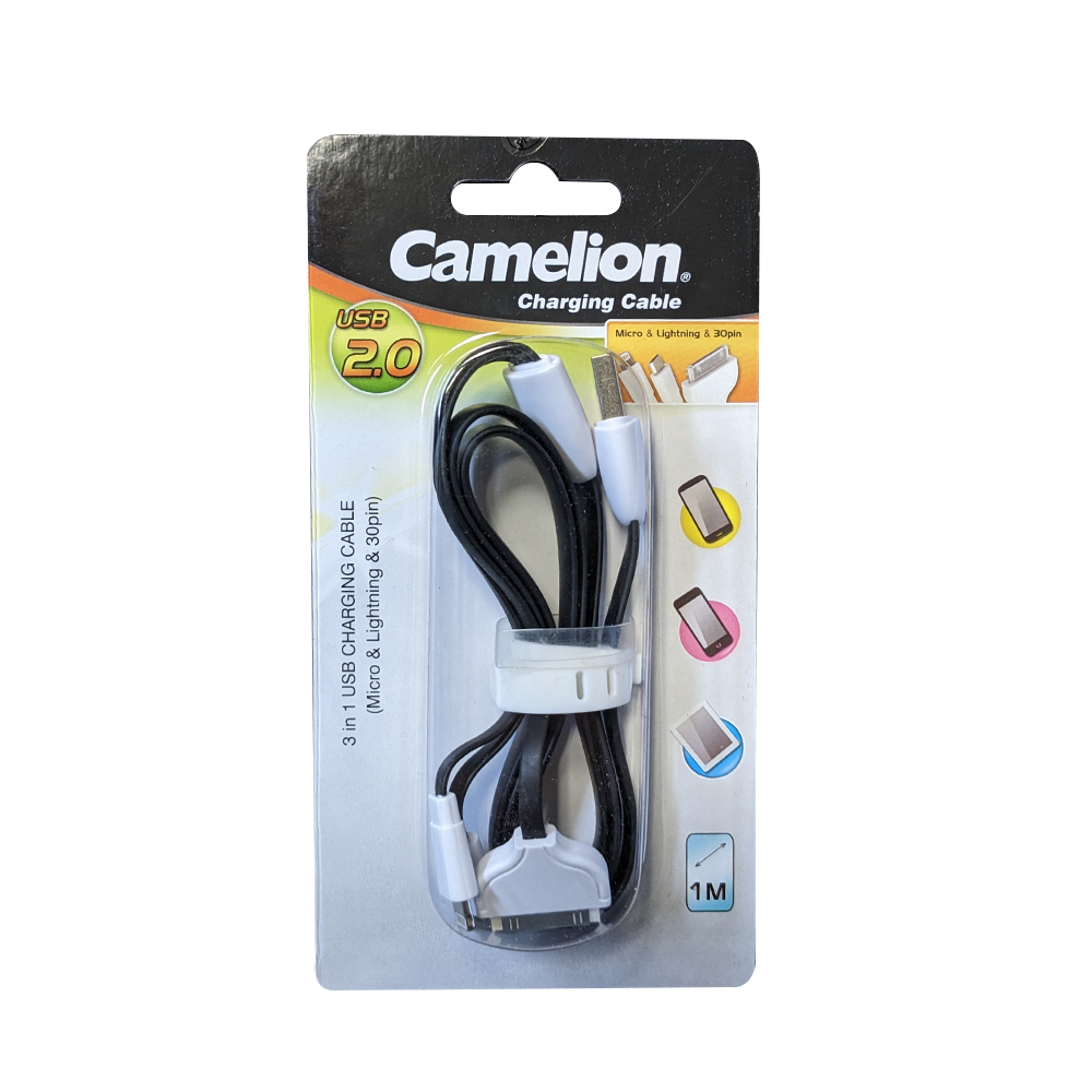 Camelion CDC006 3 In 1 USB, Micro-USB, Lightning Charging Cable Bliste