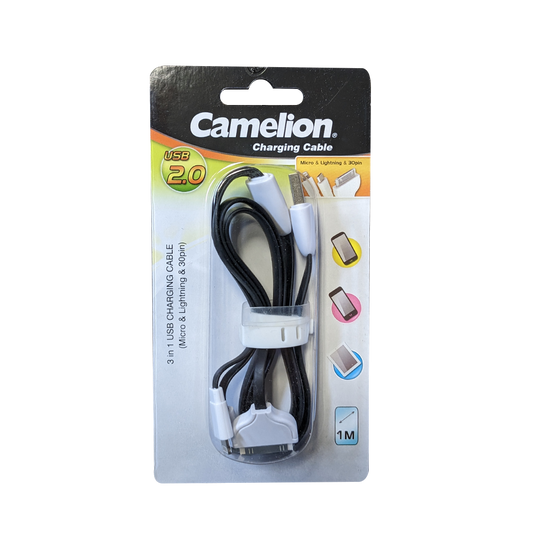 Camelion CDC006 3 In 1 USB, Micro-USB, Lightning Charging Cable Bliste