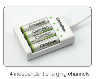 Camelion AA Ni-Mh Always Ready Rechargeable Batteries (8) + Charger Bu