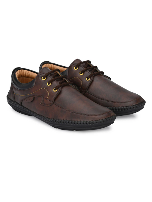 Brown Synthetic Laceup Derbies(Size7)(Colorbrown)