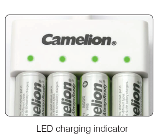 Camelion AA Ni-Mh Always Ready Rechargeable Batteries (8) + Charger Bu